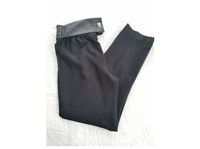 Calça Sandro de couro com cinto preto - vista 8