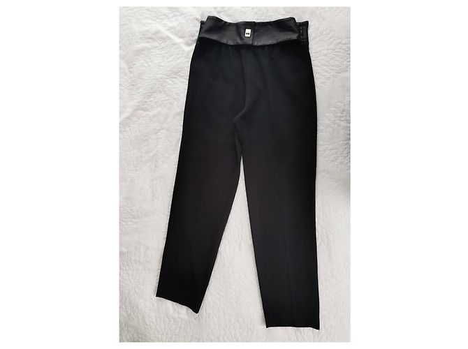 Calça Sandro de couro com cinto preto - vista 9
