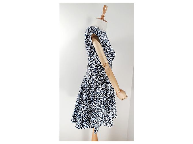 Vestido floral Kate Spade de algodón azul blanco negro Multicolor - vista 3