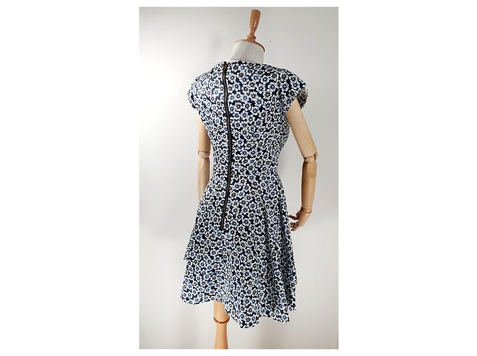 Vestido floral Kate Spade de algodón azul blanco negro Multicolor - vista 4