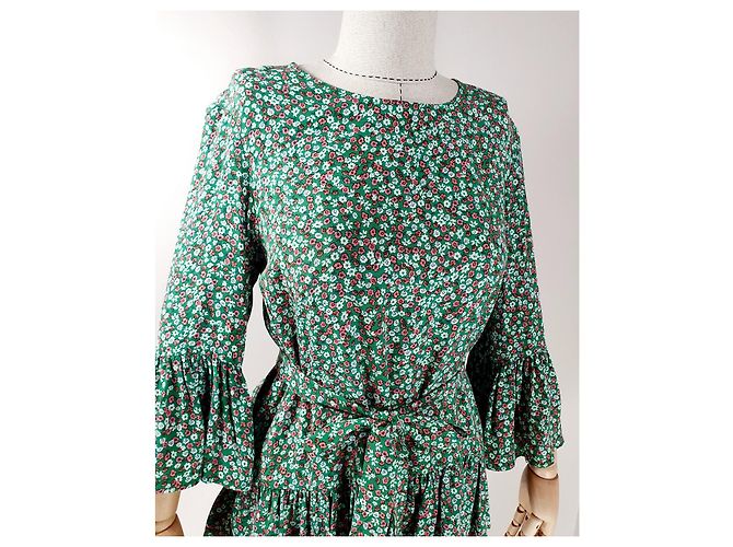 Selected Blumenbluse Grün Viscose Mehrfarben - Ansicht 2