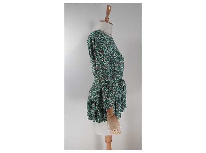 Selected Blumenbluse Grün Viscose Mehrfarben - Ansicht 3