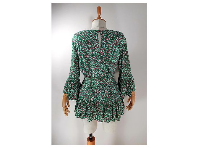 Selected Blumenbluse Grün Viscose Mehrfarben - Ansicht 4