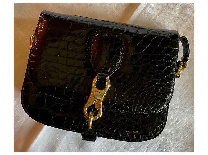 Classic Box Borsa Céline in pelle di alligatore nero - vista 2
