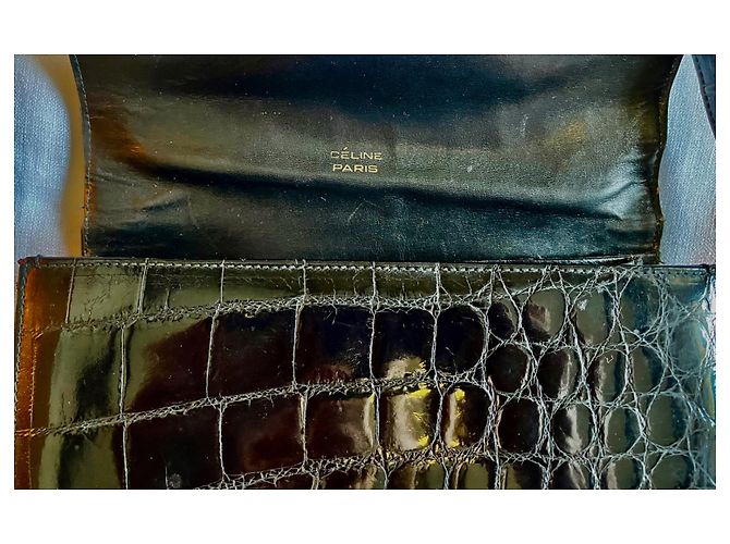 Classic Box Borsa Céline in pelle di alligatore nero - vista 5