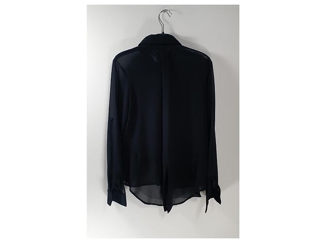 Autre Marque Camicia Kontatto Nera Trasparente in Viscosa S Nero - vista 3