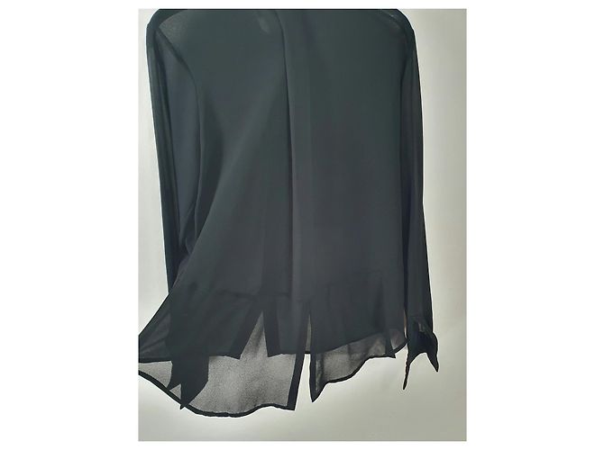 Autre Marque Camicia Kontatto Nera Trasparente in Viscosa S Nero - vista 4