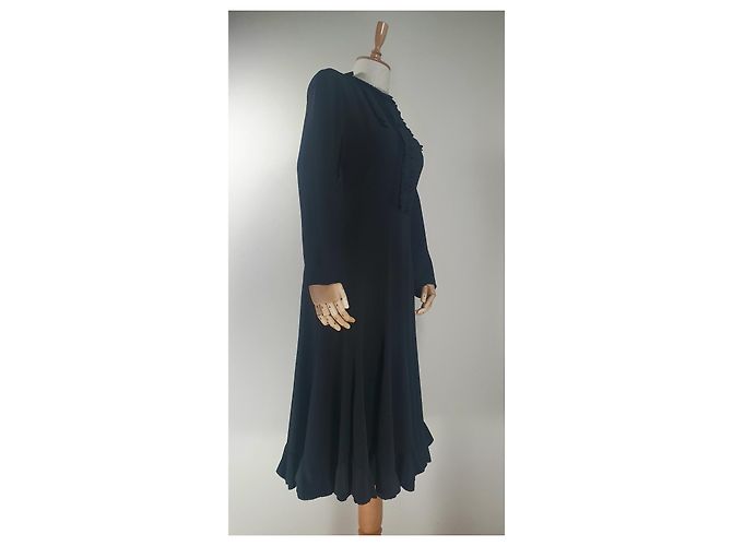 Alexander McQueen Kleid aus schwarzer Seide - Ansicht 3