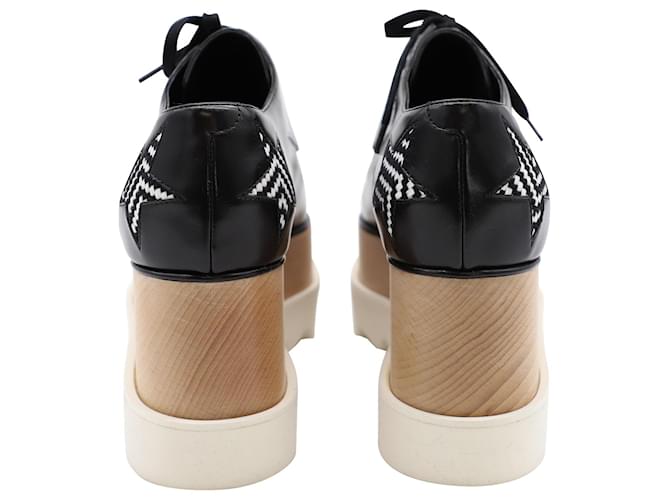 Stella Mc Cartney Stella McCartney Derby Elyse Star Platform Stringata in Pelle Nera Nero - vista 4