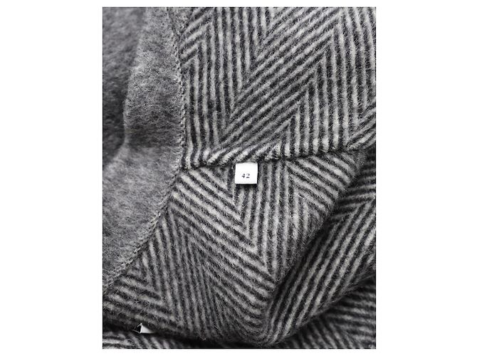 Sandro Juno lined-Breasted Coat In Grey Wool - view 4