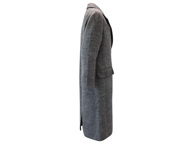 Sandro Juno lined-Breasted Coat In Grey Wool - view 5