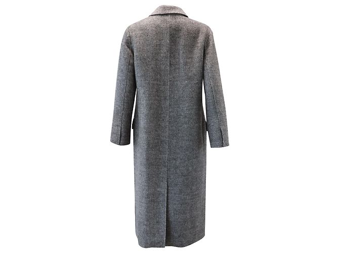 Sandro Juno lined-Breasted Coat In Grey Wool - view 6