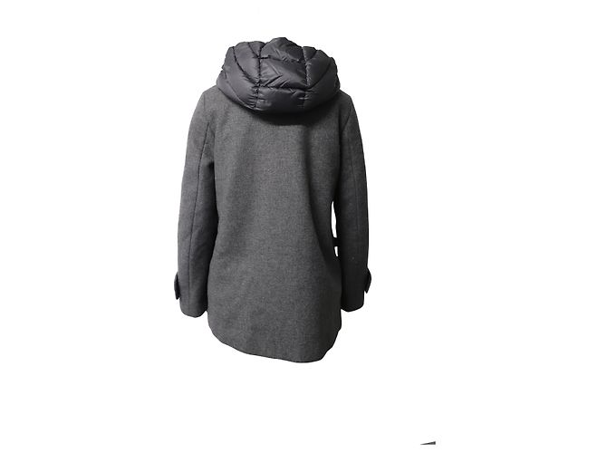 Abrigo Moncler Euphemia con chaleco acolchado en lana virgen gris - vista 3