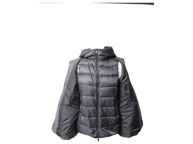 Abrigo Moncler Euphemia con chaleco acolchado en lana virgen gris - vista 4