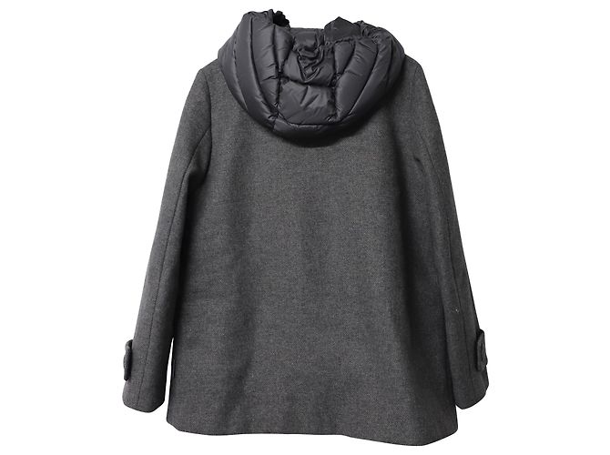 Abrigo Moncler Euphemia con chaleco acolchado en lana virgen gris - vista 6