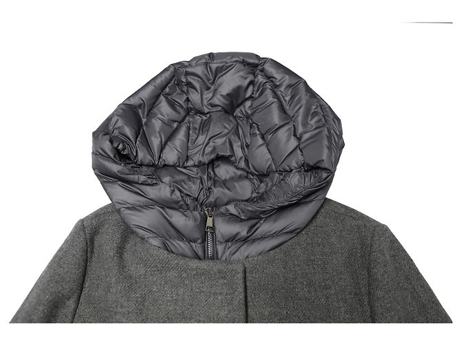 Abrigo Moncler Euphemia con chaleco acolchado en lana virgen gris - vista 7
