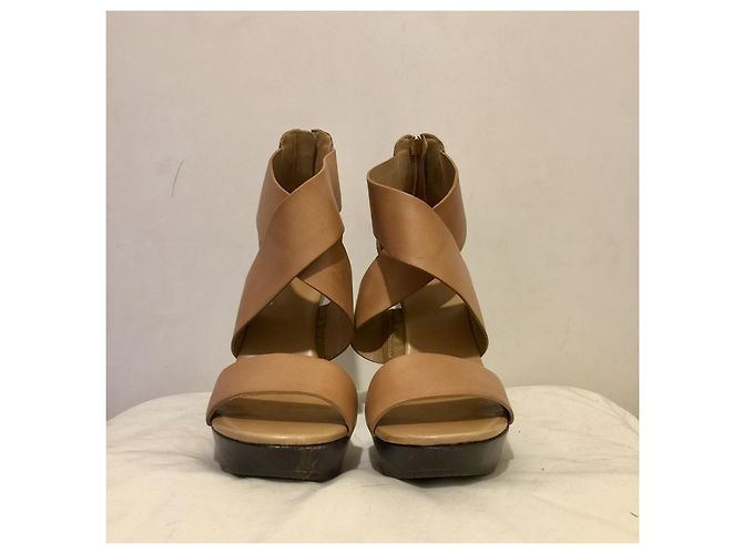 Diane Von Furstenberg DvF Opal Crisscross Wedge Sandale Kamel Hellbraun - Ansicht 2