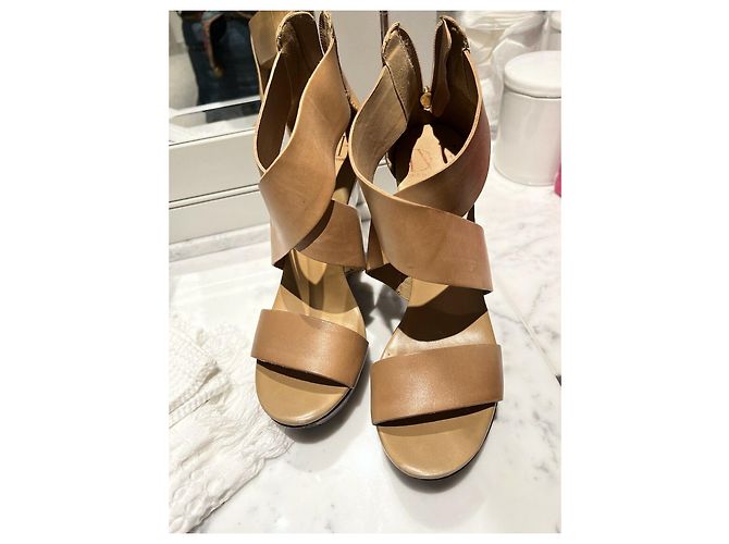 Diane Von Furstenberg DvF Opal Crisscross Wedge Sandale Kamel Hellbraun - Ansicht 8