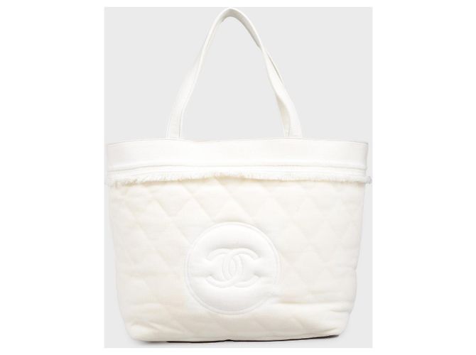 Chanel Borsa da spiaggia in spugna con la coperta Bianco - vista 6