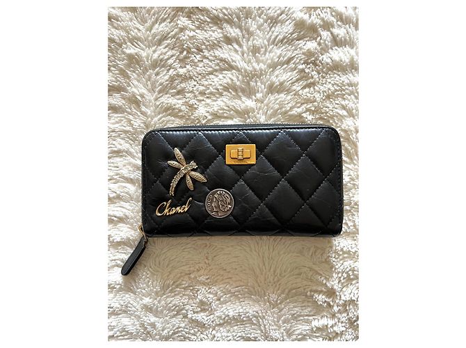 Mademoiselle Billetera de Chanel 2.55 Amuletos de la suerte Negro - vista 2