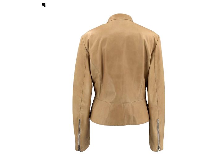 Brunello Cucinelli Lederjacke in Sand - Ansicht 2
