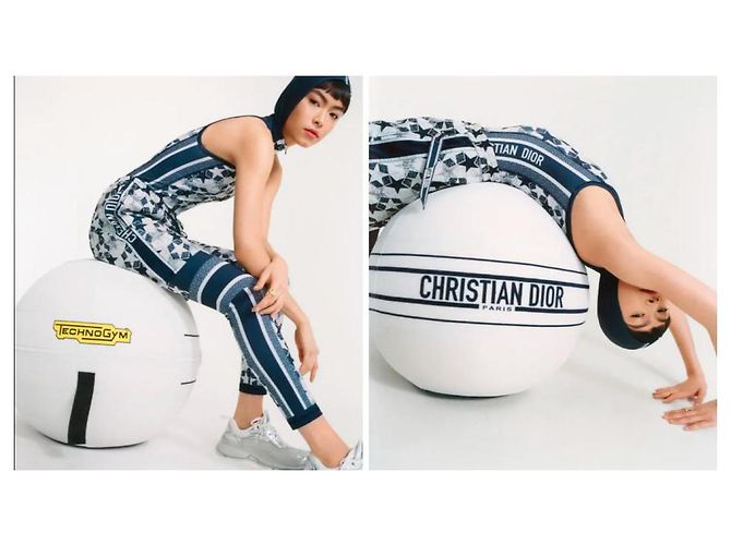 Ballon de gymnastique Technogym Logo blanc en édition limitée pour le yoga 128DIOR - vue 2