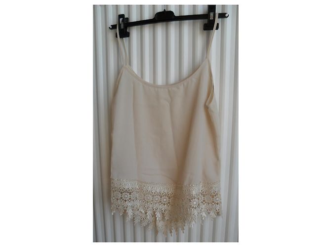Vintage Hemd aus Spitze Beige Größe 38 - Ansicht 2