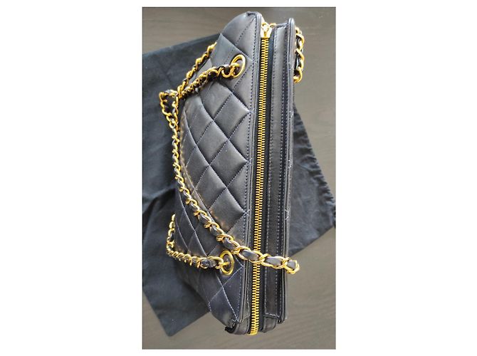 Chanel Vintage Tasche Dunkelblau - Ansicht 2