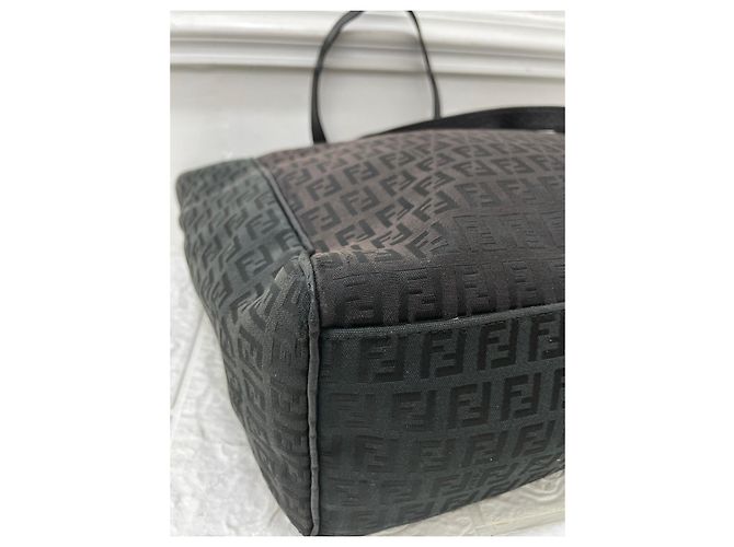 Clutch Fendi Collector Square in tela monogram e pelle nera Nero - vista 6