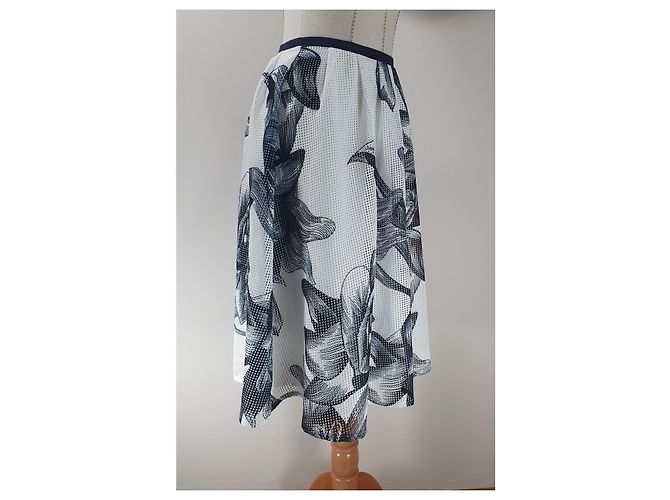 Gonna midi Lawrence Grey bianca e blu Bianco - Ansicht 2