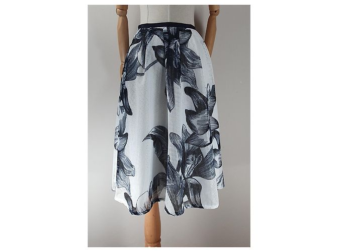Gonna midi Lawrence Grey bianca e blu Bianco - Ansicht 3
