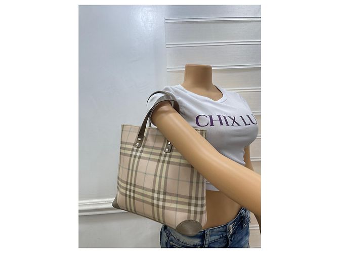 Borsa tote Burberry Nova rosa in tessuto Multicolore - vista 10