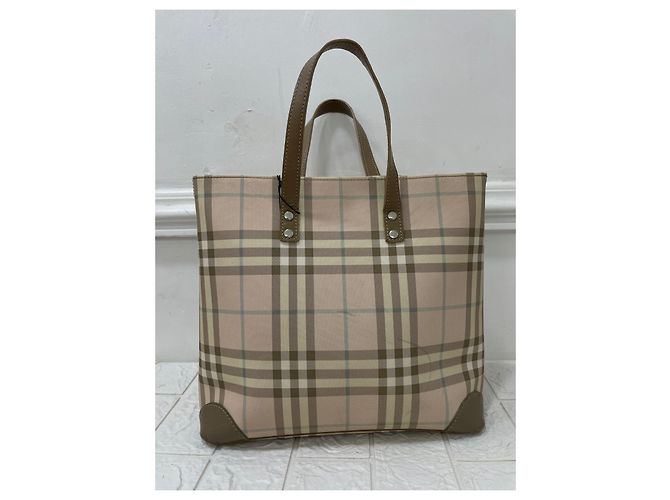 Borsa tote Burberry Nova rosa in tessuto Multicolore - vista 9