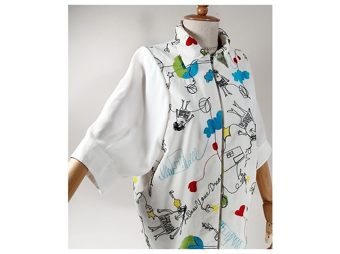 Autre Marque Donna Hiu Embroidered Short Sleeve Jacket White Multi Multiple colors - view 2