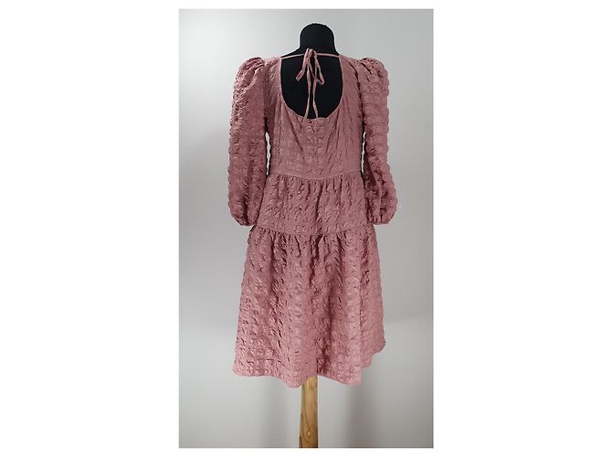 Autre Marque Mini vestido estructurado en la espalda rosa NA-KD - vista 3