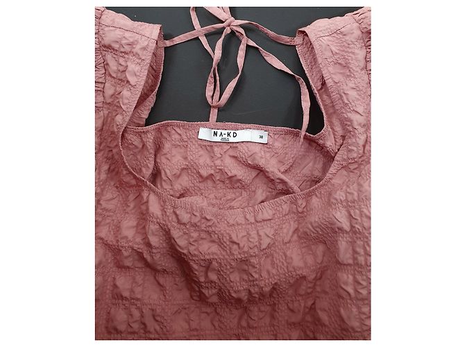 Autre Marque Mini vestido estructurado en la espalda rosa NA-KD - vista 4