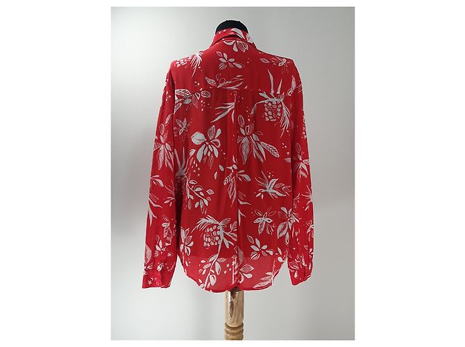 & Other Stories Camisa de seda roja Blanco - vista 3