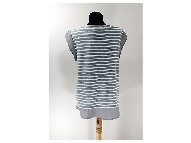 Top a rayas Calvin Klein Gris Blanco - vista 4