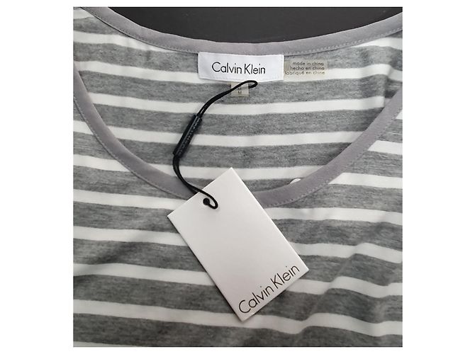 Top a rayas Calvin Klein Gris Blanco - vista 5