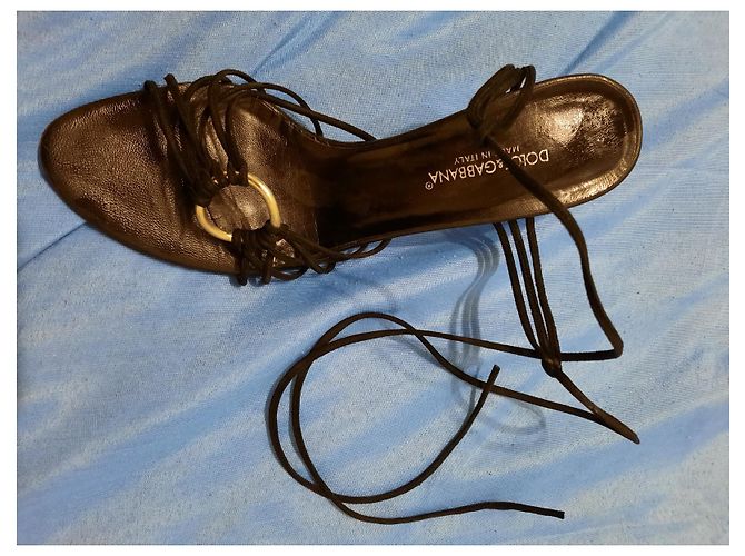 Sandali D&G in scamosciato nero - vista 6