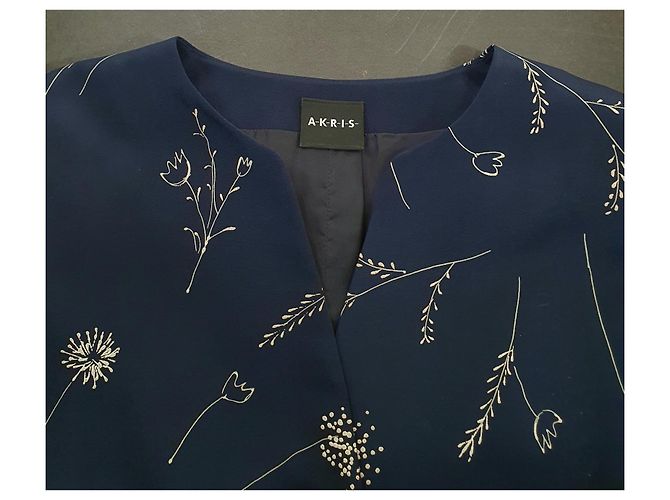 Blazer Akris in seta blu Blu navy - vista 6