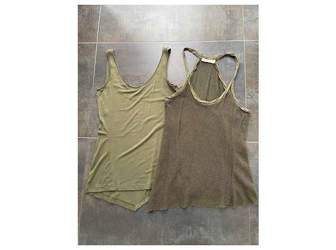 Top a capas Donna Karan Khaki Algodón Caqui - vista 2