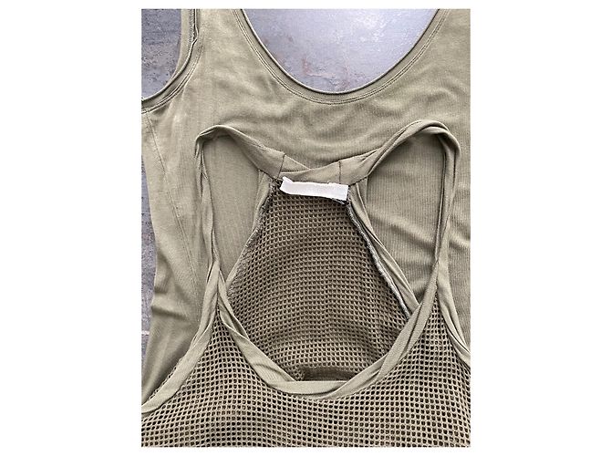 Top a capas Donna Karan Khaki Algodón Caqui - vista 3
