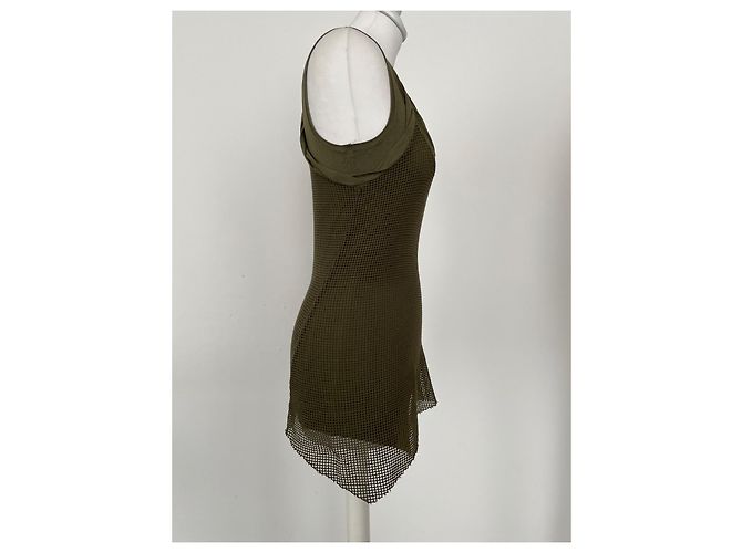 Top a capas Donna Karan Khaki Algodón Caqui - vista 6