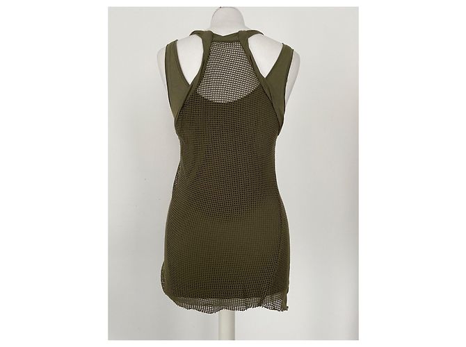 Top a capas Donna Karan Khaki Algodón Caqui - vista 7