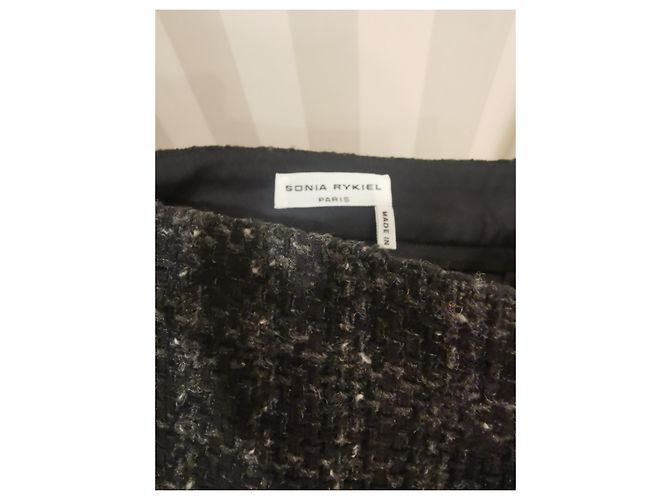 Falda Sonia Rykiel estilo kilt de lana gris - vista 3