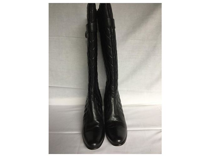 Balmain Vintage : Bottes en cuir matelassé - vue 2