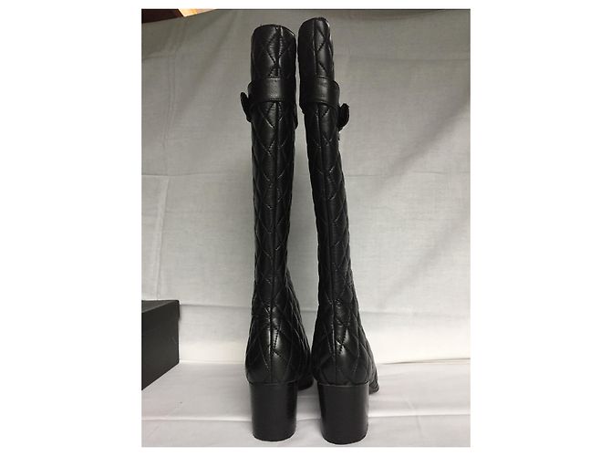 Balmain Vintage : Bottes en cuir matelassé - vue 3