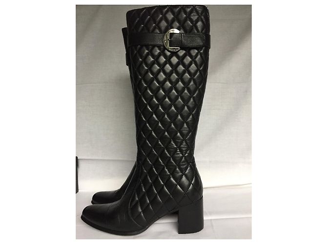 Balmain Vintage : Bottes en cuir matelassé - vue 4