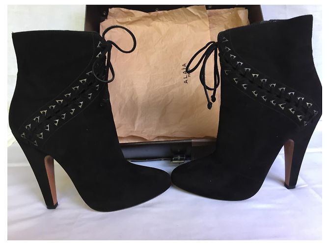 Autre Marque Botines AZZEDINE ALAIA en ante negro Talla 37 - vista 10